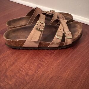 Birkenstock Franca Soft Footbed Nubuck Sandcastle Sandals EU 38 US 7–7.5